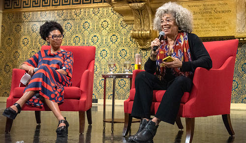 Photo of Crystal Feimster and Angela Davis